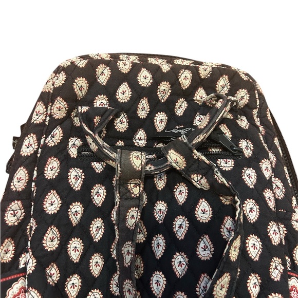 Small Vera Bradley Backpack: black with red paisley - Picture 3 of 4